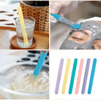 6 PCS Reusable Silicone Stirring Stick, Silicones Stirrings Sticks, Reusable Silicone Wax Stick Popsicle Sticks Tools, for DIY Crafts, Resin, Liquid, Paint (6 Colors)