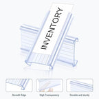Lenink 100Pcs Wire Shelf Label Holders with 100Pcs Label Paper Inserts, Plastic Wire Rack Label Holder Compatible with Metro and Nexel 1-1/4in Shelves, Label Area 3in Lx1.25in H