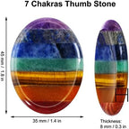 Marrywindix 2 Packs Natural Thumb Worry Stone Set 7 Chakra Crystals Healing Stones for Anxiety Stress Relief Meditation Crystal Therapy