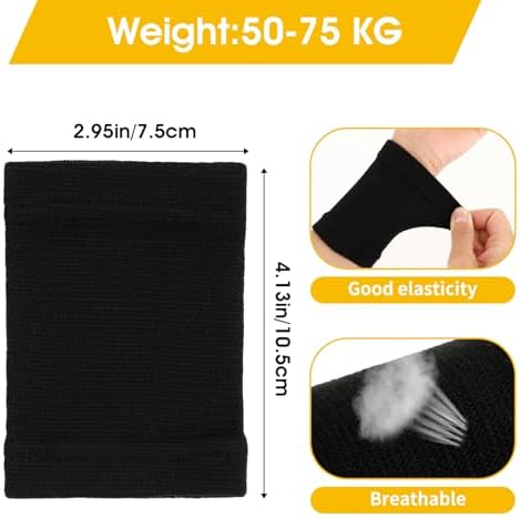 2 Pairs Wrist Compression Sleeve, Carpal Tunnel Wrist Brace Comfortable Elastic Hand Band Sport Support Wraps for Men Women Arthritis Tendonitis Sprain Injuries Workout (Black)