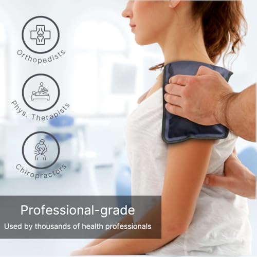FlexiKold Gel Soft Flexible Ice Packs for Injuries - Reusable Freezer Cold Pack, Cold Compress & Cooling Gel Pad for Face, Shoulder, Hip, Leg, Arm, Ankle & Foot Injury - Medium - 7.5” x 11.5”