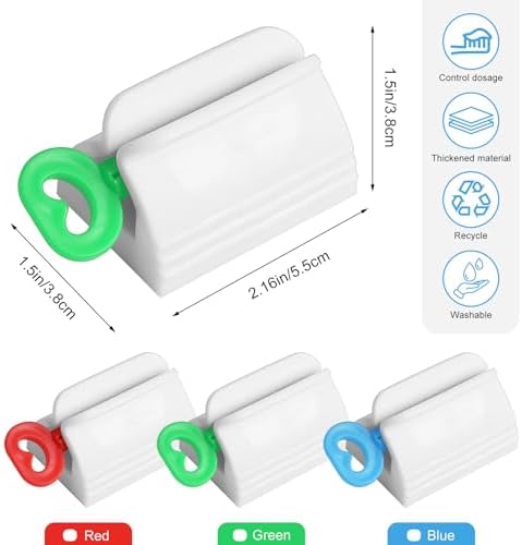 Toothpaste Squeezer-Rolling Toothpaste Squeezer Multi-Purpose Toothpaste Dispenser,Simple and Practical Toothpaste Tube Squeezer Tool (3 PCS)