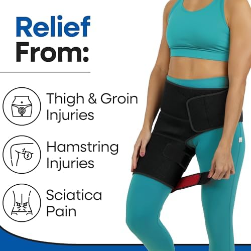 Hip Brace Thigh Compression Sleeve | Sciatica Pain Relief Device | Hamstring & Groin Compression Sleeve Wrap for Sciatic Nerve Relief | Hip Support Braces Thigh Brace for Women & Men SMALL / LEFT LEG