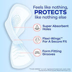 Always Infinity Feminine Pads for Women, Flexfoam Pads with Wings, Size 2, Heavy Absorbency, Unscented, 46 Count
