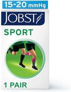JOBST Sport Knee High 15-20 mmHg Compression Socks, White/Grey, Small