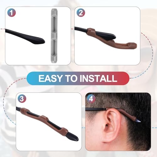 PATIKIL Glasses Temple End Tips Eyeglass Arms Legs Ear Sock Anti Slip Tube Sleeve