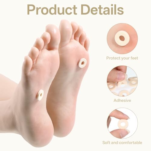 75 Count Corn Cushions for Feet, Self-Stick Adhesive Callus Cushions to Protect Sore Spots with Foam Padding Round Soft Foot Care Cushion - Relief Pain Pressure Friction from Shoes