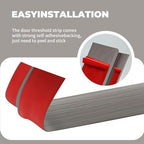 Floor Transition Strip Door Threshold 36 inch, 1/2'' ~ 3/5'' Threshold Ramps for Doorways, Vinyl-Transition Strip for Door Floor (Wood Grain Gray)