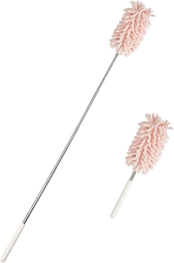 CANDeal 1PCS Microfiber Duster for Cleaning, Washable Extendable Cobweb Dusters with Telescoping Extension Pole, Bendable Head for Car, Window, Furniture, Office