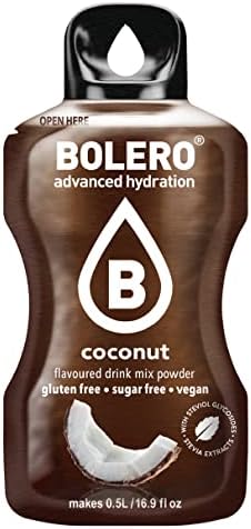 Bolero- Sugar Free Drink Mix Packets Coconut Fruit Flavors | Powdered Flavored Water Packets | 36 Small Sachet On The Go Packets