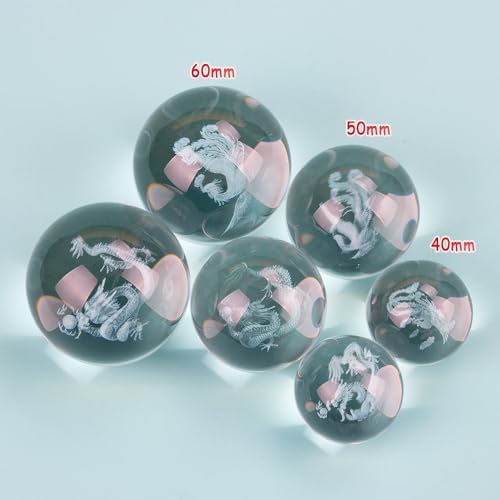 ZORZA 2Pcs Baoding Balls for Hand Therapy Chinese Health Exercise Stress Balls Dragon and Phoenix Crystals Balls for Hand Massage,Stress Relief and Exercise (1.97inch)