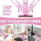 mini Foldable Desktop mop,mini mop for Kitchen Counter,Wet and Dry Use Cleaning System, Also Suitable for bathrooms, Living Rooms, etc.(6 Soft Mop Head + 2 Squeeze Handle+ 4 Hooks)