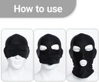 2pcs Open Eyes and Mouth Full Face Spandex Elastic Breathable Hood Mask for Halloween Cosplay Costume Unisex Adult