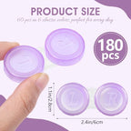 180 Pack Contact Lens Cases Bulk, Transparent Cute Contact Lens Case for Home & Travel, 6 Color (180)