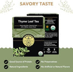 Buddha Teas - Organic Thyme Leaf Tea - Herbal Tea - For Health & Wellbeing - With Antioxidants & Minerals - Clean Ingredients - Caffeine Free - OU Kosher - 18 Tea Bags (Pack of 1)