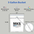 5-Gallon Bucket with Airtight Lid – Made in USA, Food Grade BPA Free Plastic, Heavy Duty Multi-Use, Metal Handle with Grip, Stackable Storage – Black, 1 Pack