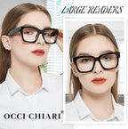OCCI CHIARI Large Reading Glasses for Women Stylish Square Readers 1.0 1.25 1.50 1.75 2.0 2.25 2.50 2.75 3.0 3.5