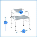 Medline Bariatric Drop-Arm Commode - Heavy Duty Steel Toilet Chair for Disabled and Elderly, 1,000 lb. Weight Capacity