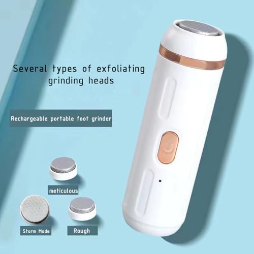 Electric Foot Callus Remover,with 3 Roller Heads,Rechargeable Portable Electric Foot File Pedicure Tools,Callus Remover for Feet,Pedi Feet Care Exfoliation,Hard Cracked Dry Skin Ideal