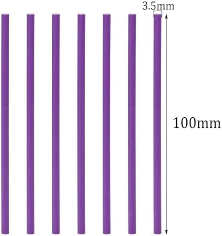 50Pcs Candy Paper Sticks Candy Making Treat Stick for Christmas Birthday Party Cake Pop Cupcake Topper Rainbow Candy Cookie Dessert Chocolate Sucker (Purple, 3.5x100mm)