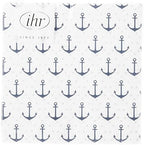IHR Ideal Home Range Cocktail Napkins Disposable 3-Ply Paper Party Napkin Pack, 5" x 5", Anchor Dots Blue Grey, 20-Count
