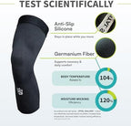 Vital Salveo Long Compression Knee Sleeve,Stiffness, Fatigue Relief, Circulation, Germanium Recovery for Women and Men, 3D Knit Breathable for Basketball, Sports, and Daily Wear (1 PC) S