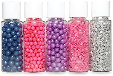 Confect Sprinkles | Mix Navy Blue, Hot Pink & Purple Dragees | Pink & Sliver Sparkling Sugar | Neon Mix Disco Ball Mashup Sprinkles | Vegan, Gluten-Free, Nut-Free, Soy-Free, Dairy-Free, Palm Oil-Free - 5 Oz