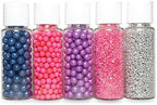 Confect Sprinkles | Mix Navy Blue, Hot Pink & Purple Dragees | Pink & Sliver Sparkling Sugar | Neon Mix Disco Ball Mashup Sprinkles | Vegan, Gluten-Free, Nut-Free, Soy-Free, Dairy-Free, Palm Oil-Free - 5 Oz