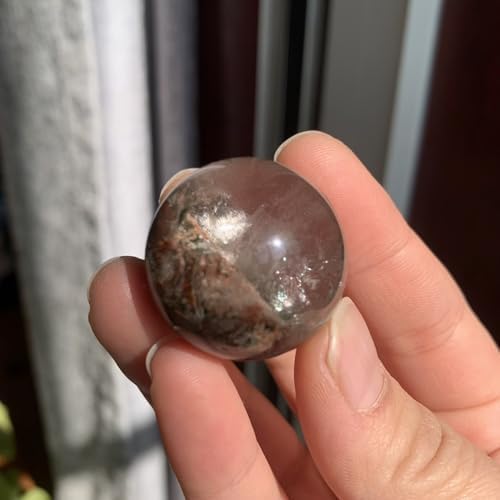28mm 32g Lodolite "Phantom Crystal" Garden Quartz Sphere – Natural Mystical Quartz with Ethereal Inclusions for Energy Healing, Meditation, Spiritual Decor & Crystal Collectors