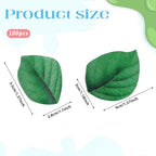 100 Pcs Edible Leaves Cupcake Toppers, Wafer Paper Leaf Cake Toppers Edible Leaf Cake Topper Green Leaves Cakes Decoration for Hawaii Aloha Summer Jungle Theme Wedding Birthday Baby Shower