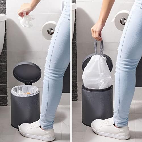 Plasticplace Custom Fit Trash Bags, Compatible with Simplehuman Code R (100 Count) White Drawstring Garbage Liners 2.6 Gallon/ 10 Liter 16.5" x 18"