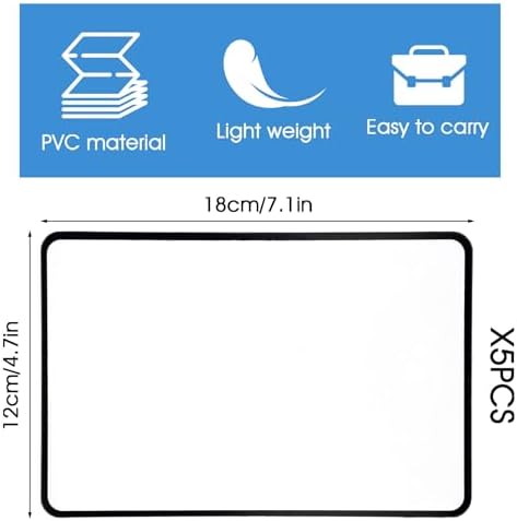 5PCS Full Page Magnifying Sheet for Reading, 3X Lightweight Optical Fresnel Lens Page Magnifying Glass Rectangular Bookmark Flat Handheld Magnifier for Seniors Low Vision Reading Small Patterns Maps