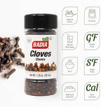 Badia Whole Cloves, 1.25 oz, Premium Spice for Baking, Cooking, Beverages, Aromatic & Flavorful