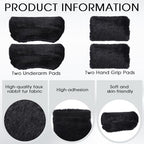 Threlaco Crutches Padding Universal Crutch Pads for Armpits and Hand Cushion Soft Fluffy Covers Accessories Sets for Underarm Armpits and Handles(Black)