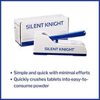 Silent Knight Pill Crusher - Hand Operated, Metal, Blue and White, 1 Count
