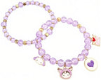 Cute Cartoon Charm Beaded Stretch Bracelet Set, Crystal Beads with Enamel Animal Charms