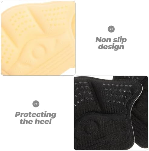4 Pairs Shoe Heel Inserts and Heel Grips Set Anti-Slip Cushions for Loose Shoes Thick and Thin Beige and Black Pads Comfortable