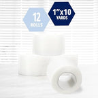 MED PRIDE Hypoallergenic Adhesive Surgical Tape 12 Pack Breathable First Aid Med Tape Latex & Rubber Free (1" X 10 yds Clear,Transparent)