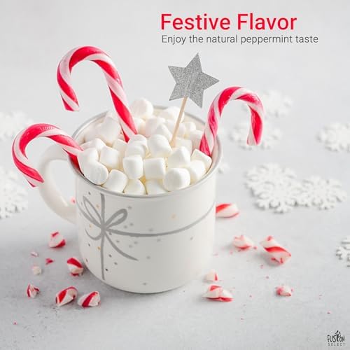 Fusion Select 100 Pcs Mini Candy Canes - Striped Christmas Candies, Sweet Goodies for the Holidays - Naturally Flavored Mini Peppermint Confections for Yuletide Parties, Stocking Stuffers, Gifts