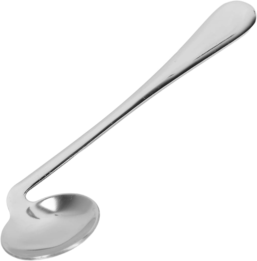 Self Feeding Curved Utensil Angled Spoon, Stainless Steel Curved Spoon, for Hand Tremors, Joint Pain or Elderly Use, Left Right Handed Grip Easy Offset Spoon(Right Hand)