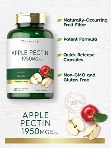 Carlyle Apple Pectin Capsules | 1950mg | 150 Pills | Non-GMO & Gluten Free Herbal Supplement