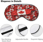 Canadian Flag Sleeping Mask for Men Women,Sleep Masks with Adjustable Elastic Strap for Travel,Blackout Eye Mask for Pressure-Free & Sleeping Light Blocking