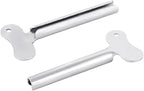 2 Pcs Silvery Metal Tube Squeezer Keys, Toothpaste Metal Hair Dye Color Key Roller Dispenser Tool Durable Processing,Toothpaste and Hair Color Dispenser Tool, Daily Living Tube Squeezing Aids