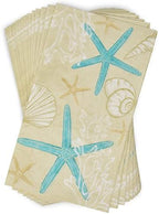 Gift Boutique 100 Starfish and Seashells Guest Napkins Disposable Paper Beach Sea Shell Star Fish Sand Dinner Hand Napkin Nautical Bathroom Birthday Party Supplies