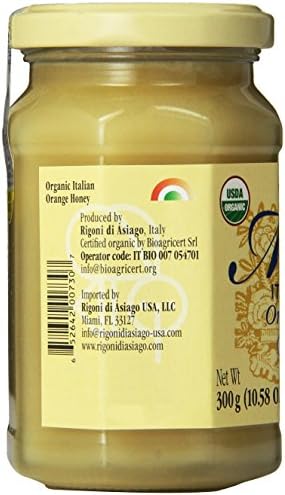 Rigoni Di Asiago Mielbio Italian Raw and Creamy Honey, Orange Blossom, 10.58 Ounce, (Pack of 1)