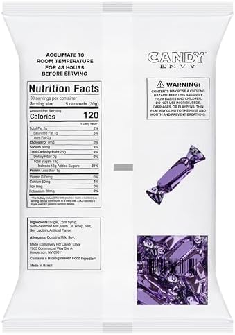 Candy Envy - Individually Wrapped Caramels - Purple Wrapper - 2 Pound Bulk Purple Candy