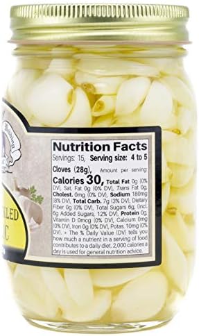 Amish Wedding All-Natural Sweet Pickled Garlic 15 Ounces (2 Jars)