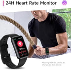 Fitness Trackers,Blood Oxygen Heart Rate Sleep Monitor,1.47‘’ OLED Display,Smart Band 24/7 Health Monitoring,Calorie Pedometer Steps Counter Activity watchs/Notifications(Black)