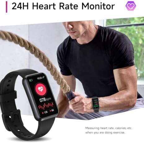 Fitness Trackers,Blood Oxygen Heart Rate Sleep Monitor,1.47‘’ OLED Display,Smart Band 24/7 Health Monitoring,Calorie Pedometer Steps Counter Activity watchs/Notifications(Black)