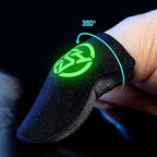2Pcs Black Game Fingertip Gloves for Sweatproof Anti-Slip Finger Sleeve Breathable Gaming Finger Cover Thumb Gloves for Mobile Gaming Grip Pain-Relief Mobile Phone Finger Sleeves, Gaming Accessories